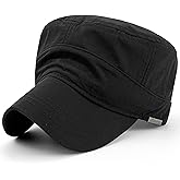 Rayna Fashion Water Resistant Cadet Caps for Women Army Military Hats for Men Quick Dry Flat Top Dad Cap