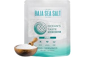 Ocean's Taste Baja Sea Salt, 16oz - 1 LB Baja Sea Salt, Natural Fine Grain Crystals, Fine Sea Salt, Baja Salt, 30% Less Sodium | Salt Ideal for Electrolytes Balance, Cooking & Baking | Kosher Salt, Real Salt, Organic Sea Salt Fine.