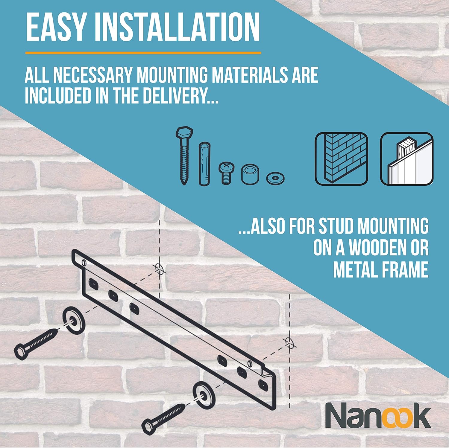 NANOOK 5392010 TV tiltable wall mount for 32-55 inch television, Black, 32 - 55" - Image 5