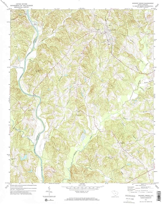 YellowMaps Hickory Grove SC topo map, 124000 Scale, 7.5 X