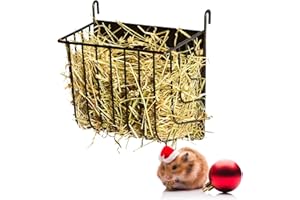 TRUSTIC Hay Feeder for Rabbit, Guinea Pig, Bunny, Chinchilla, Heavy Duty Metal Rack Hay Holder - 7.3x4.3x6.7 inch