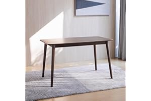 Livinia Aslan 47" Malaysian Oak Rectangular Wooden Dining Table/Solid Wood Kitchen Desk (Walnut)