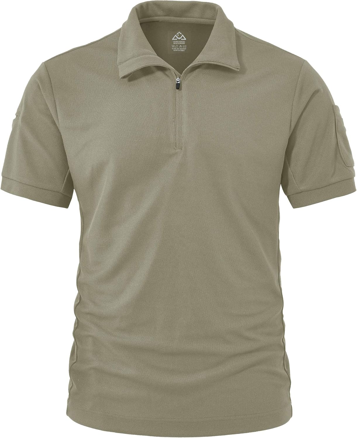TBMPOY Men's Hiking Short Sleeve Military Tactical Polo Shirt Quick Dry Outdoor Fishing Collared Shirt with Zip: Sports & Outdoors