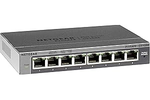 NETGEAR 8-Port Gigabit Ethernet Plus Switch (GS108Ev3) - Desktop, and ProSAFE Limited Lifetime Protection