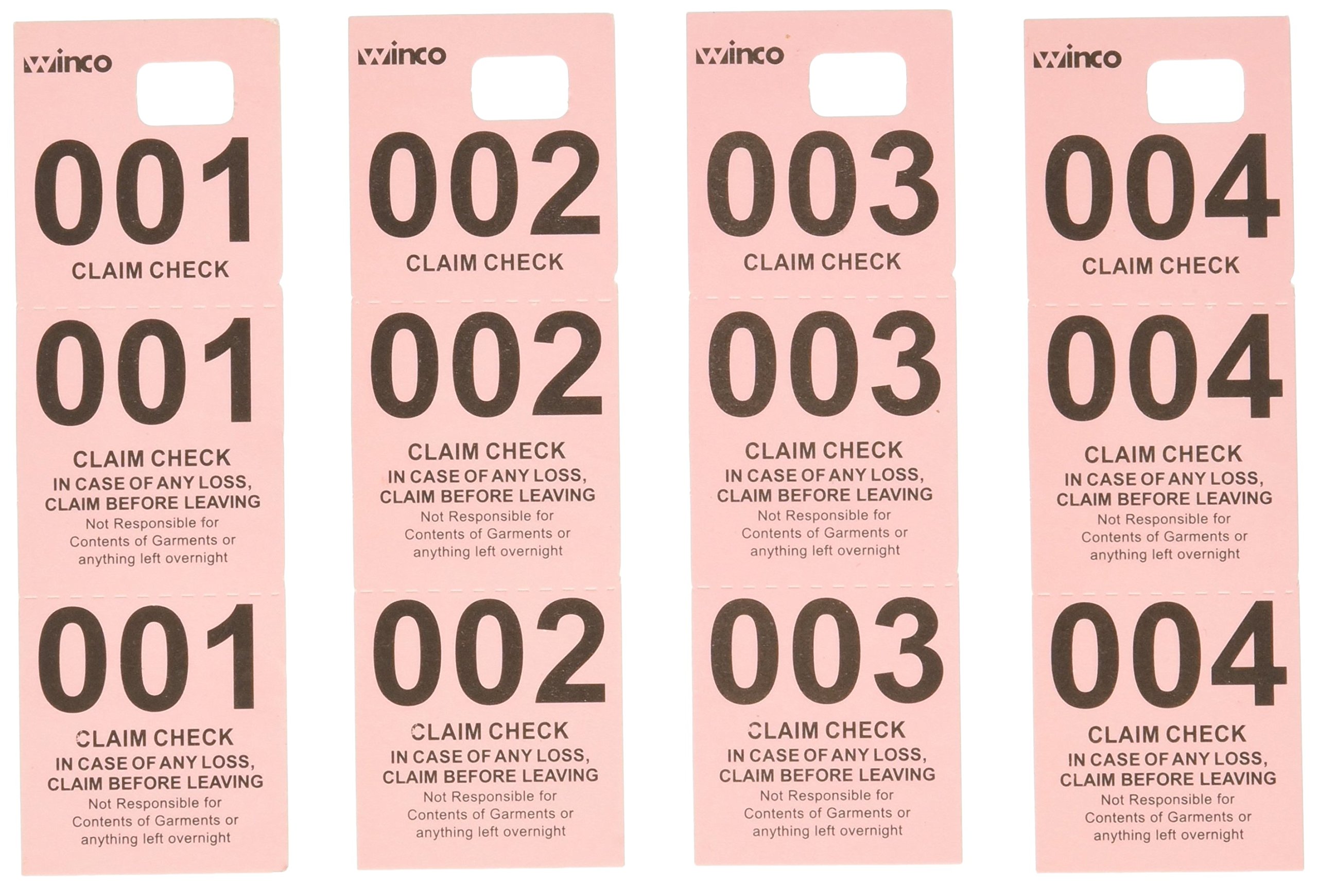 Winco Coat Checks, Pink, 500 Per Box