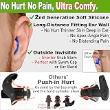WaterDam WaterDam Ultra Comfy Swimming Ear Plugs Medium Large White Blue Black view 3