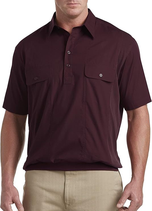 Harbor Bay by DXL Big and Tall Short-Sleeve Moisture-Wicking Polo Shirt with Banded Bottom, Fig 