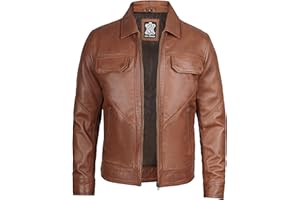 Decrum Men Leather Jacket - Casual Stylish Real Lambskin Leather Jackets for Men