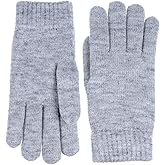 BSB Winter Women's Toasty Warm Plush Fleece Lined Knit Gloves (Grey)