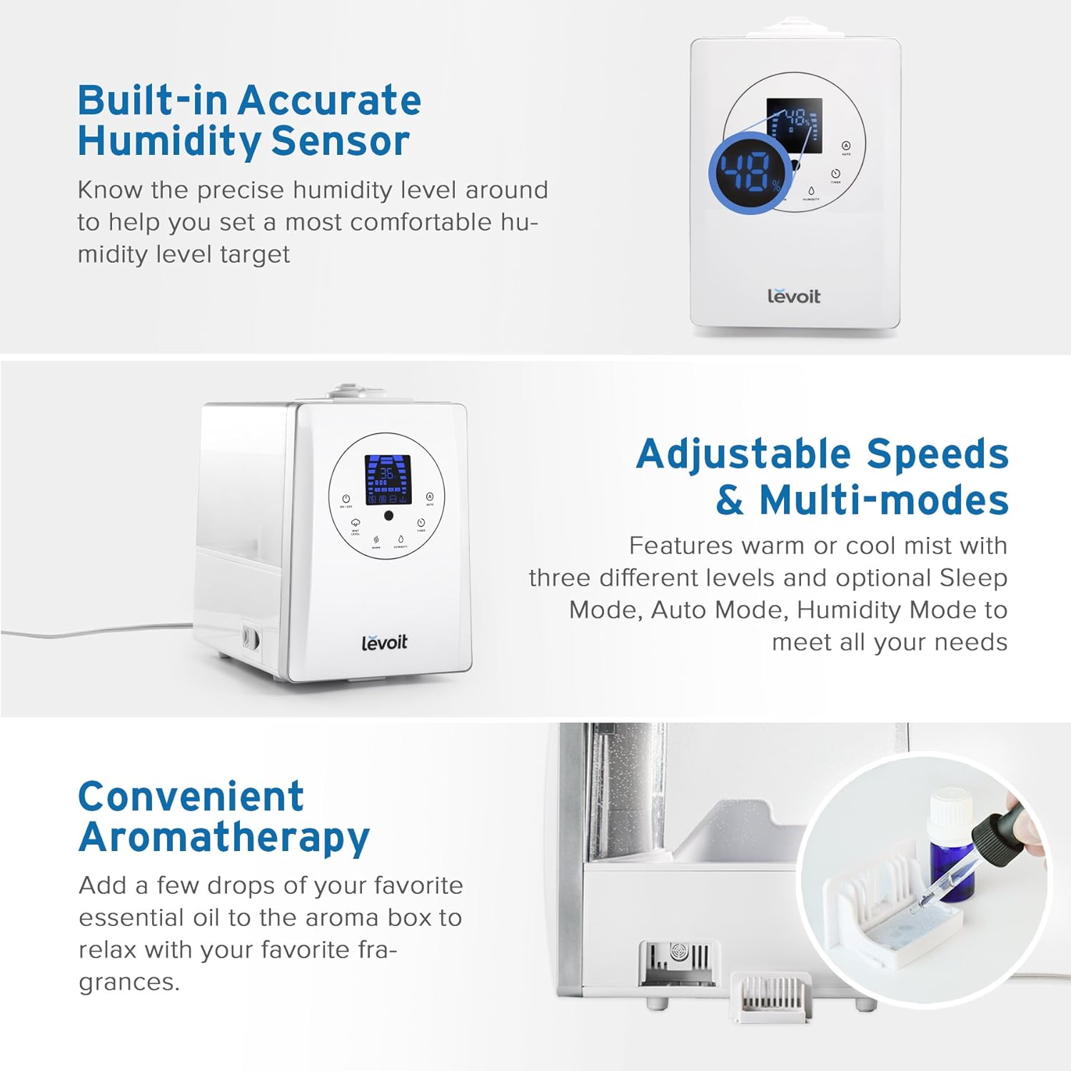 Levoit Humidifiers, 6L Warm and Cool Mist Ultrasonic Humidifier BEST