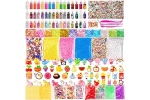 JMUQ 175 Pack Slime Making Supplies Kit, Slime Add Ins Accessories Includes Slimes Charms, Foam Balls for DIY Crafting Cellphone Nail Art Design