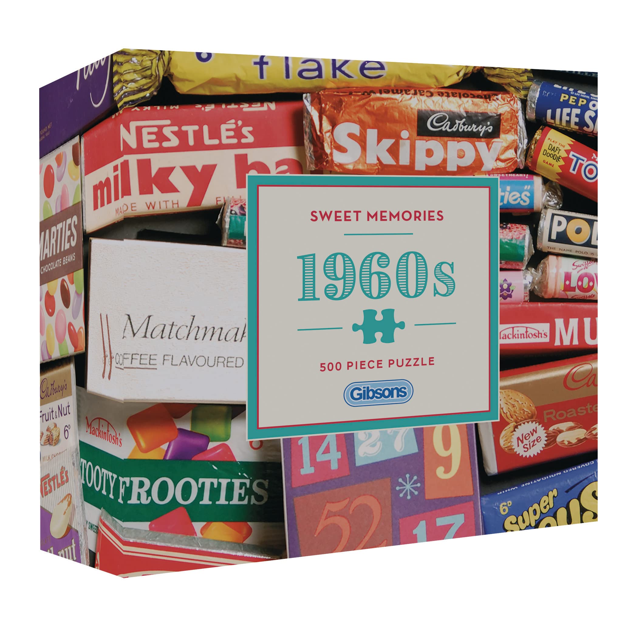 Gibsons Sweet Memories of the 1960s – 500 Piece Jigsaw Puzzle for Adults & Teens Vintage Sweets Theme Made from 100% Recycled Board Great Gift for Puzzle Lovers