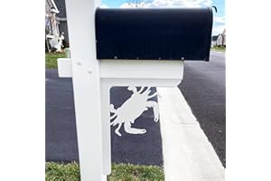 JennyGems Crab Mailbox Decoration, PVC Mailbox Bracket, Porch Decor, Beach Coastal Outside Decoration, 21 Inch, Made in USA