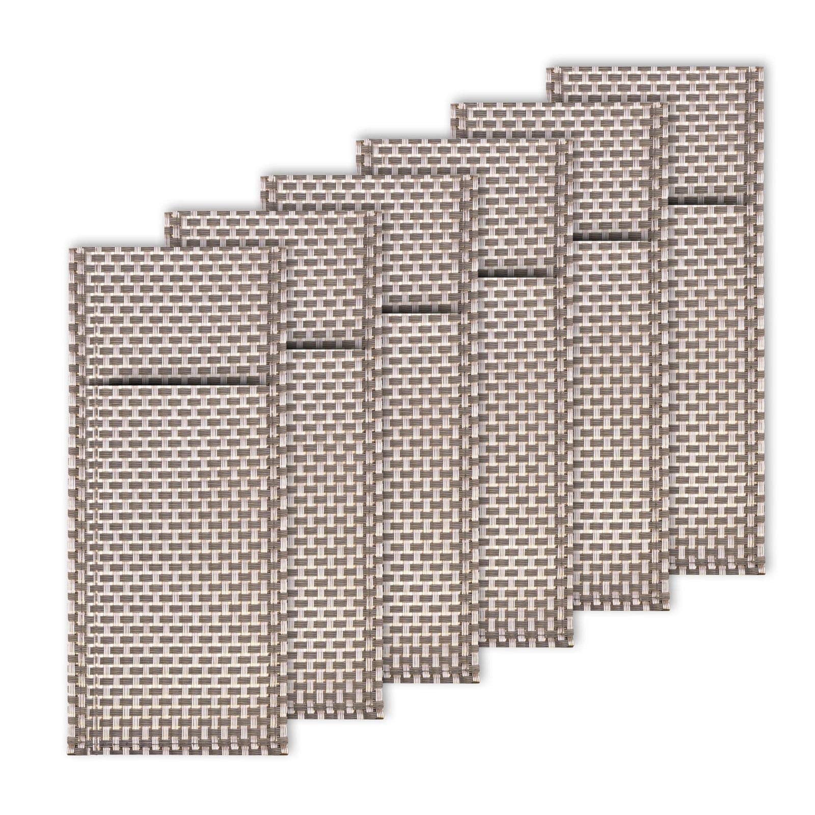 Westmark Set of 6 Cutlery/Napkin Pouches, 24 x 9 cm, Synthetic, Saleen Edition: Elegance, Grey/Silver, 01210344250