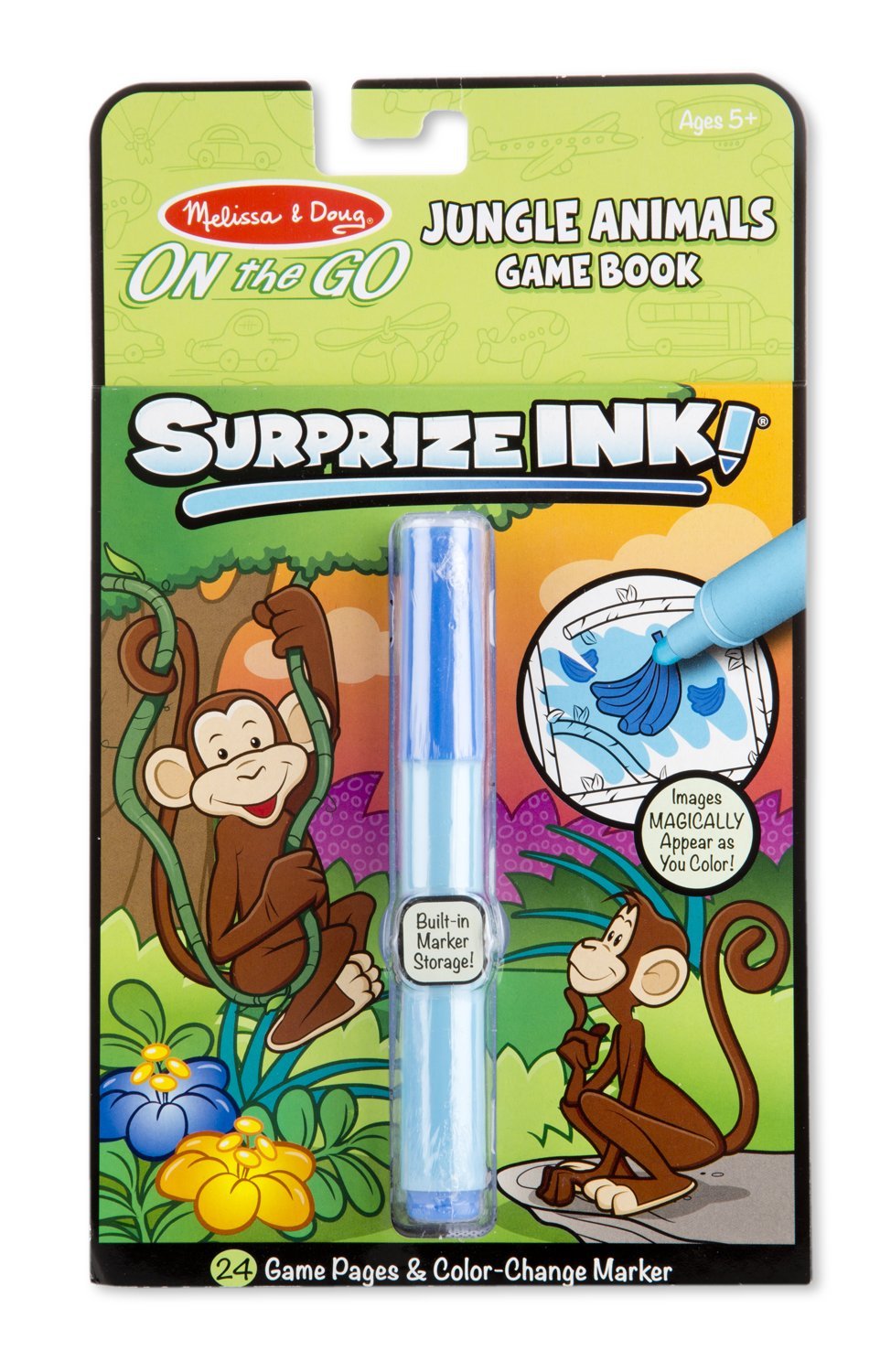 Melissa & Doug 5287 000772052870 (-) On the Go Surprize Ink Game Book-Jungle Animals (24 Pages), Mix, 1 EA