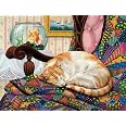 Buffalo Games Puzzle „Summer Cat“ – 750 Teile, Fertig 61 X 45,7 Cm, Mit Bonus-Poster & Recyceltem Karton