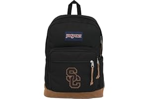 JanSport NCAA Officially Licensed Backpack, USC Trojans, Right Pack with Padded 15-Inch Laptop Sleeve, Spacious Computer Bag, Durable Daypack with Bottle Pocket & Haul Handle, Black