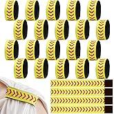 24 Pcs Softball Sleeve Holders, Fastpitch Softball Shirt Sleeve Ties | 7.36 Inch Yellow with Red Stitching Shirts Sleeves Straps Fasteners Clips Sports Activities Accessories for Adults and Teens