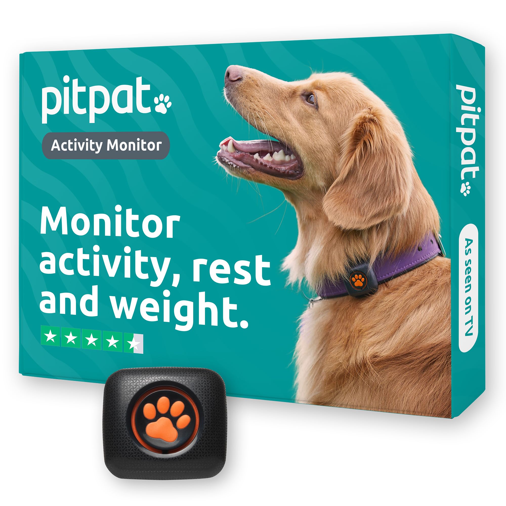 PitPat Dog Activity And Fitness Monitor (No GPS) - No Recharging or Subscription Required - Suitable for All Dogs And Fits All Collars - Smart Activity Tracker - 100% Waterproof Dog Fitness Tracker