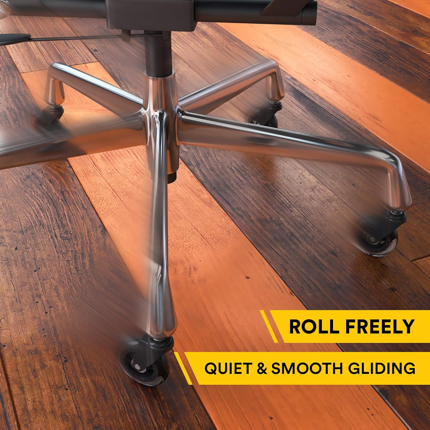 Office Chair Wheel Replacement Set of 5 - NO MORE CHAIR MATS - Office Chair Wheels for HARDWOOD FLOORS - Quiet & Smooth Rolling Office Chair Replacement Wheels - Rollerblade Style Office Chair Casters : Office Products