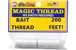 ATLAS MIKE'S Atlas Mike’s Magic Thread – No-Knot Bait Thread for Tying Roe Sacs, Holding Soft Baits & Securing Chicken Liver or Shrimp – Elastic Fishing Thread with Optional Dispenser