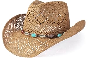 WQWOVRVO Cowboy Hat,Cowgirl Hat,Cowboy Hats for Women/Mens/Straw Wide with Shapeable Brim Western Cowboy Hat for Womens
