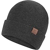 Oversize XXL Beanie Hat for Big Heads 23.6"-25.6", Large Winter Watch Cap Stocking Hat, Big Knit Cuffed Cap Ski Hats