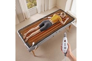 Bearhug Massage Table Warmer Heating Pad 30” x 71”, Dark Grey Sherpa Wool Electric Heating Pad with 9 Hours & 10 Heating Leve