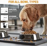 Hubulk Dog Feeding Mat 24x16 0.5in Grey Silicone Waterproof Non-slip view 6