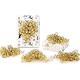 LIZLOVESS 6" Metallic Gold Christmas Curly Ribbon Bows for Gift Wrapping Self Adhesive Gift Bows for Holiday Decor, Baskets, Birthday, Wedding, Presents, Party Favors Decorations 6 Counts