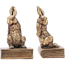 Lot De 2 Serre-livres Décoratifs Femme/fille Lisant - Résine Noir Et Blanc - Pour Bibliothèque