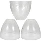 3 Pack Clear Crackle Bell Glass Lamp Shade Replacement, 1-5/8" Fitter | 5.9"W x 5"H, Crackle Effect Glass Globe Cover for Chandelier Pendant Light Wall Sconce Lighting Fixture