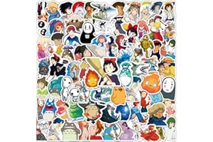 JCQAYB 100PCS Cartoon Anime Miyazaki Hayao Stickers for Laptop,Studio Ghibli Anime Vinyl Movie Stickers for Water Bottle, Phone，Hard Hat，Skateboard，Scrapbooking，Gifts for Kids/Adults