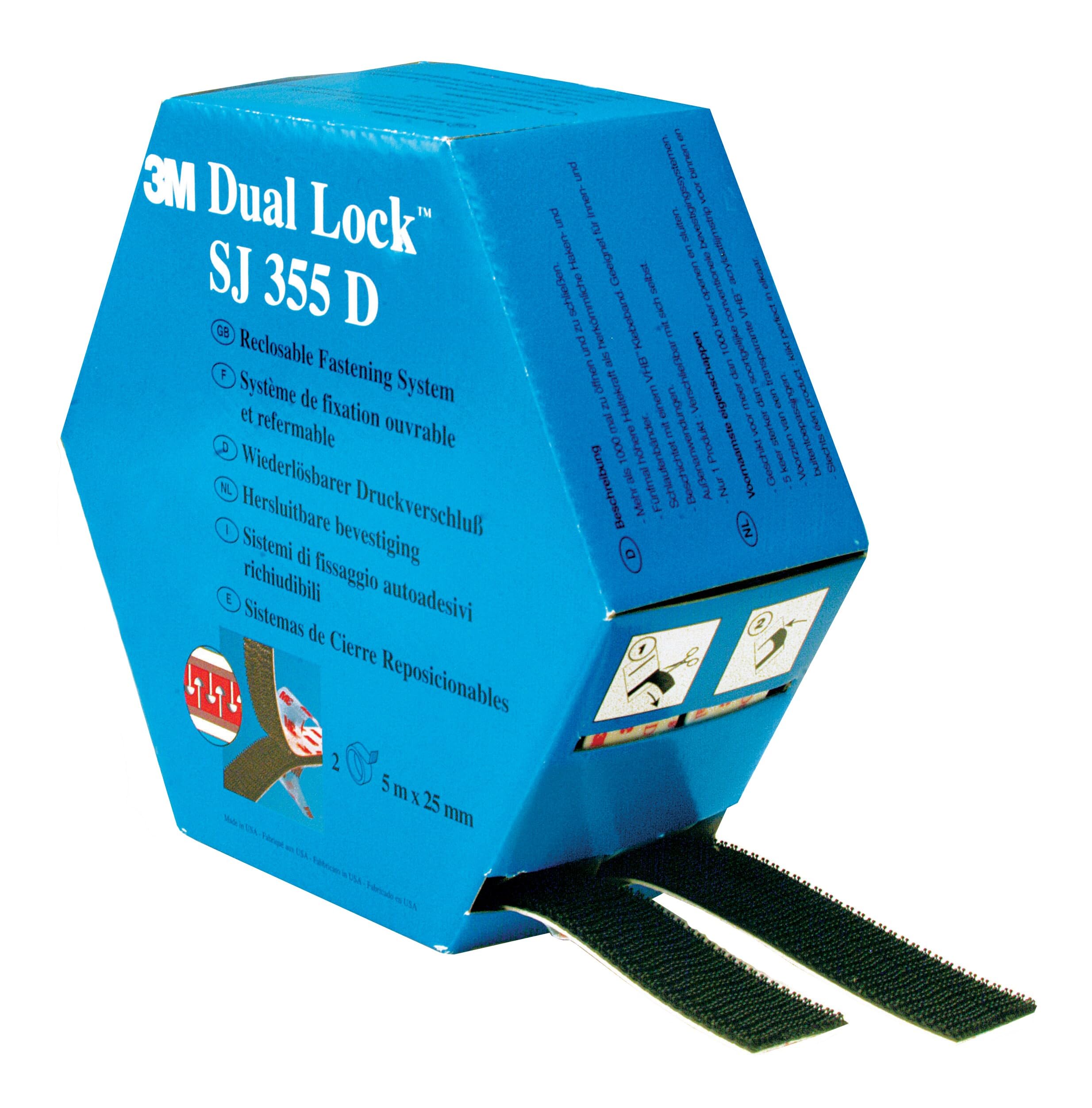 3M Dual Lock Reclosable Fastener SJ457D - Half The Thickness Of Standard Dual Lock Reclosable Fasteners Low Profile Attachments -25 Mm X 10 M, Thickness 2.5 Mm,Transluszent (1 Blister Pack)