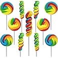 Fruidles Rainbow Twists and Swirls Lollipop Mix, Mixed Fruit Flavor, Individually Wrapped, 2" and 3" Inch Suckers (24-Pack)