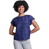 Jones New York Women's Ss Side Button Blouse