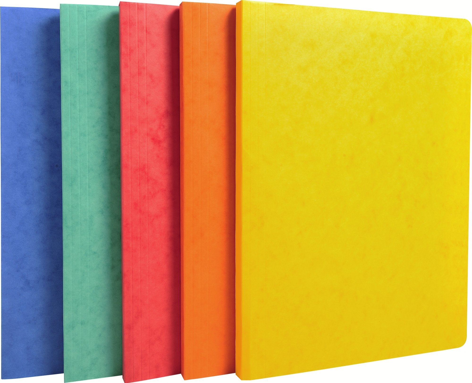 Exacompta - Ref. 11500H - Box of 50 folders in 400 g/m² glossy card - spine extension from 15 to 35 mm - FSC certified folders - dimensions 24x32 cm for A4 format documents - assorted colors