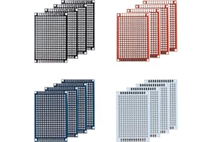 Enksagd 20 Pcs(4x6cm) Double Sided PCB Board Prototype Kit Soldering 4 Colour Universal Printed Circuit Board for DIY Soldering and Electronic Project