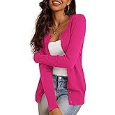 a.Jesdani Women's Button Down Crew Neck Long Sleeve Soft Knit Cardigan Sweaters