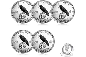 GENERIC 5PCS The CAW-F Coin — for Those Who Laugh at Life and Give Zero! Black Raven Last Coin, Now I Have Zero Zilch, Freedom and Humor Challenge Coin