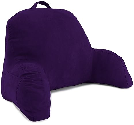 Purple Microsuede Bed Rest Reading Pillow Support Bed Backrest