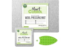 MART COBRA Wool Pressing Mat for Quilting 17 x 24, Ironing Pad for Table Top, Sewing Machine Muffling Mat, Supplies and Accessories, Notions, Iron Pad