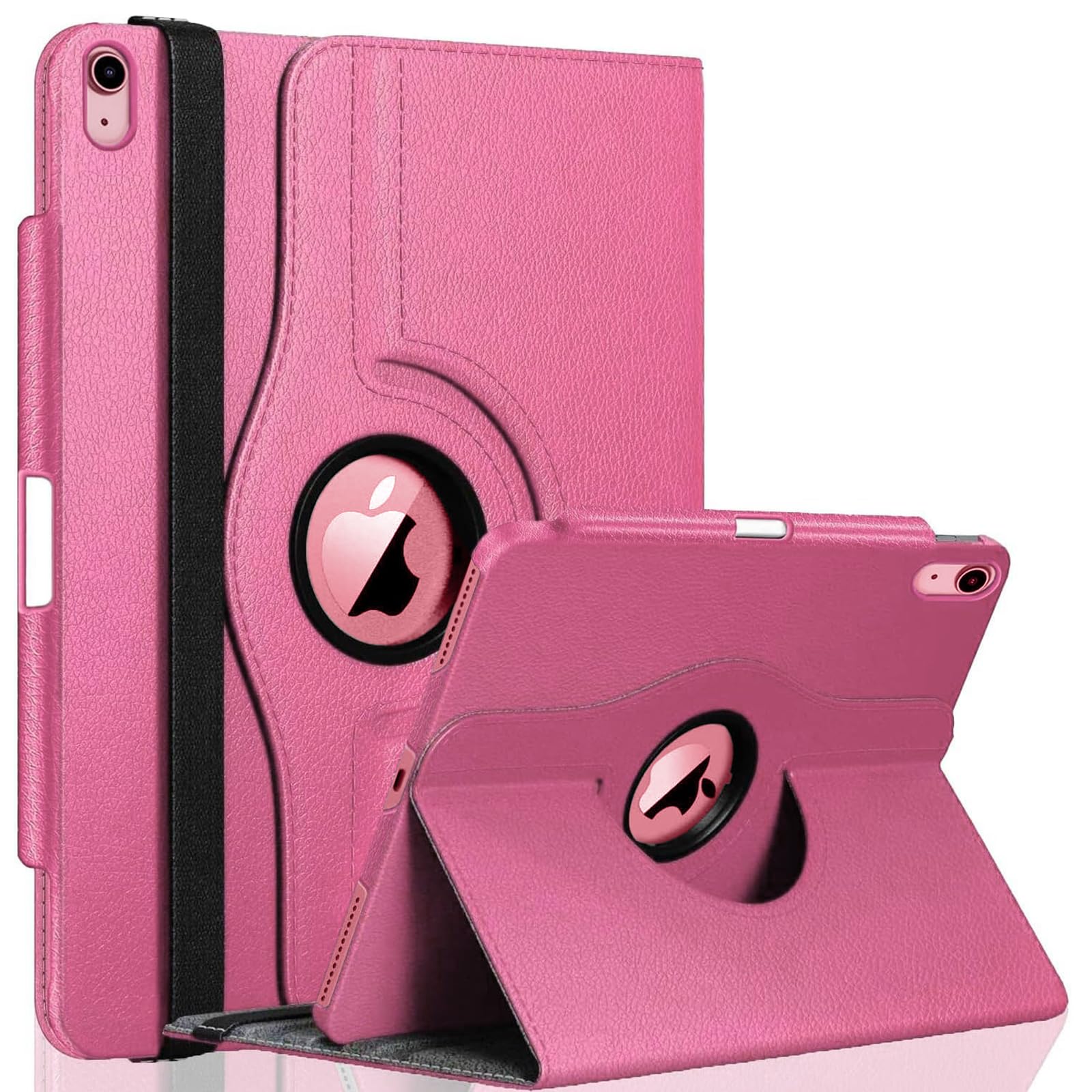 GALTD for iPad A16 Case, 11th Generation 11inch/iPad 10th Generation Case 10.9" (2025-2022) Auto Wake/Sleep Cover with Pencil Holder & Elastic Band, Multi-Angle Stand, 360 Rotating Smart, Baby Pink