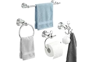 Chrome Crystal Bathroom Hardware Adjustable 24 Inch Towel Bar Set Toilet Paper Holder Towel Ring Coat Hooks Bathroom Accessor