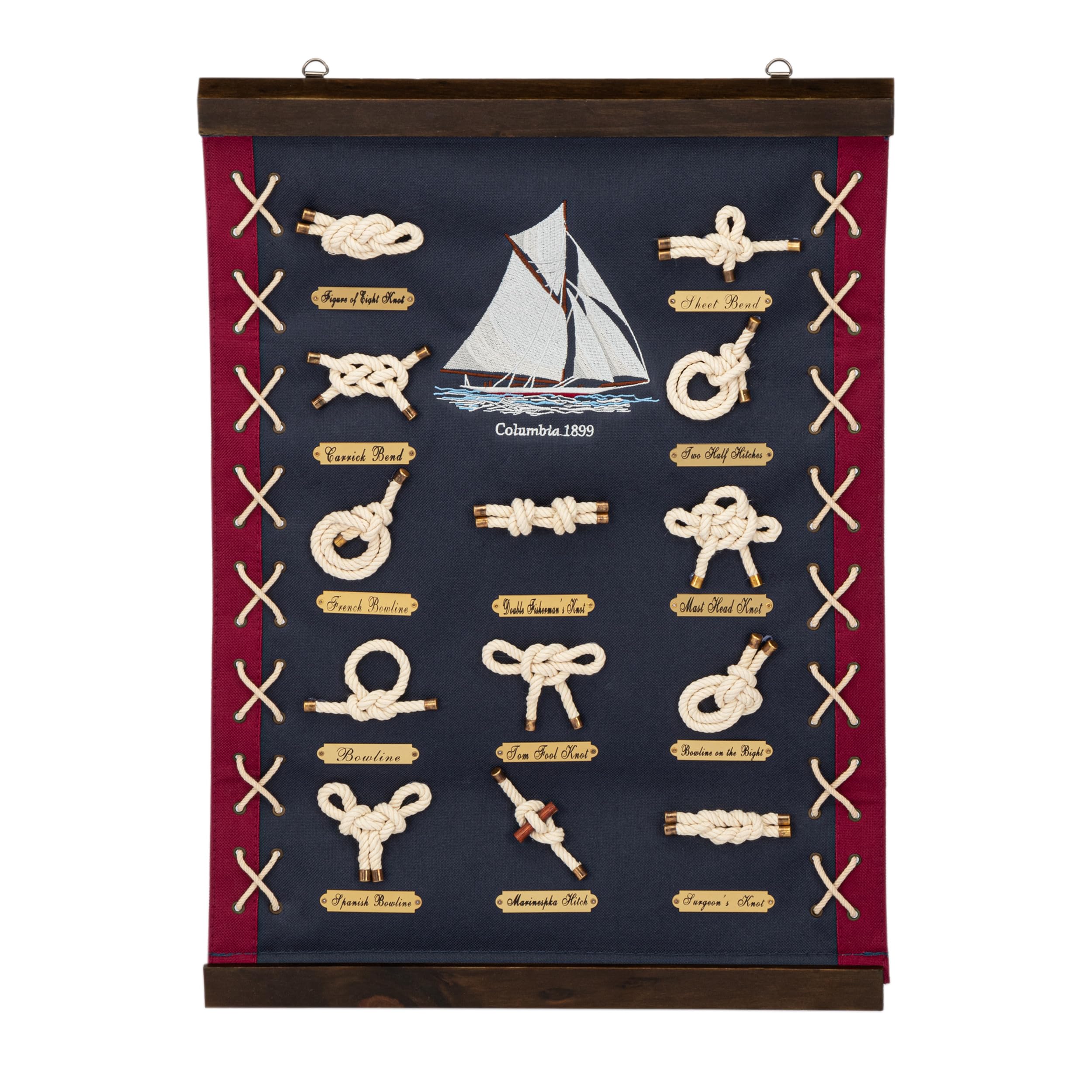 NKlaus Knot Wall Hanging Navy Blue Fabric and Wood 36 x 51 x 2 cm Knot Picture Maritime Decoration 14956
