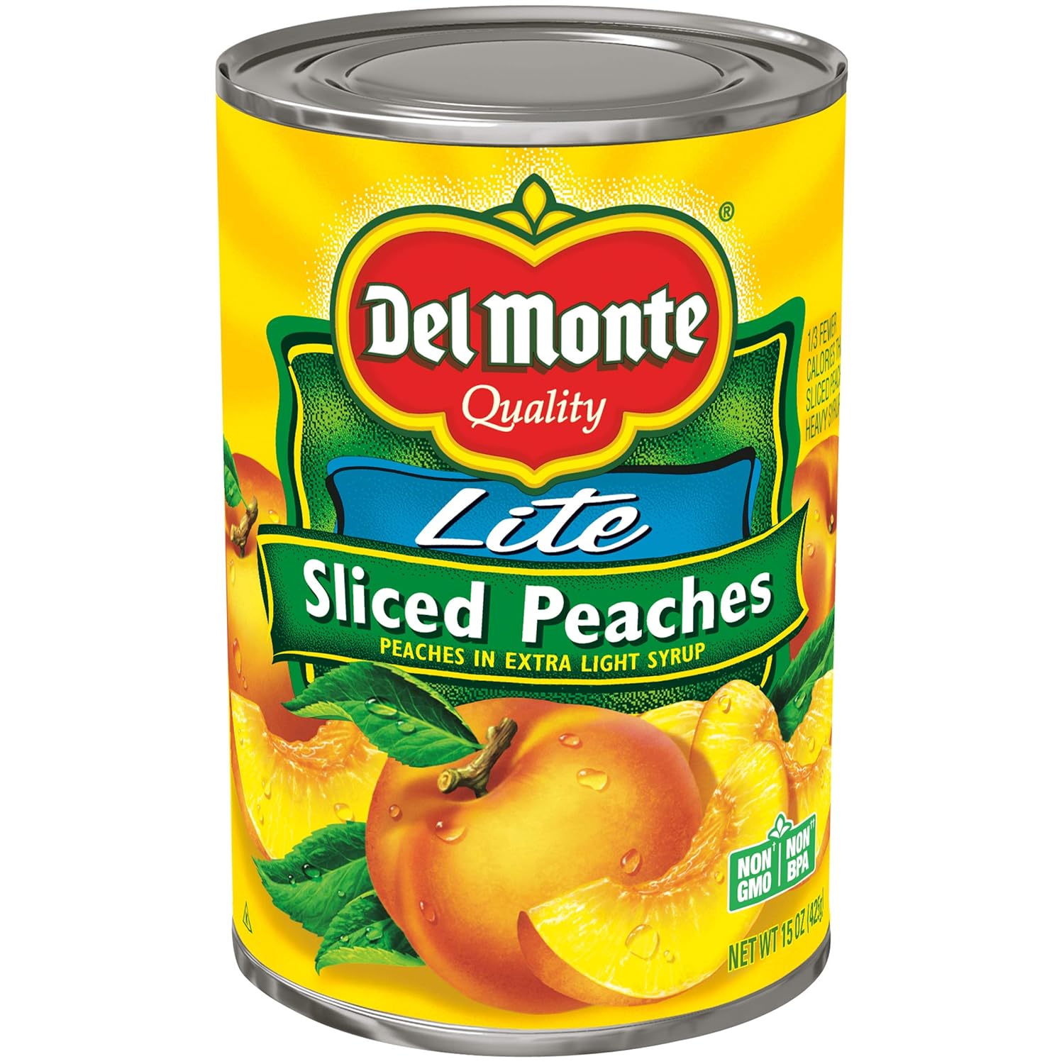 Del Monte Canned Yellow Cling Sliced Peaches in Extra Light Syrup, 15-Ounce