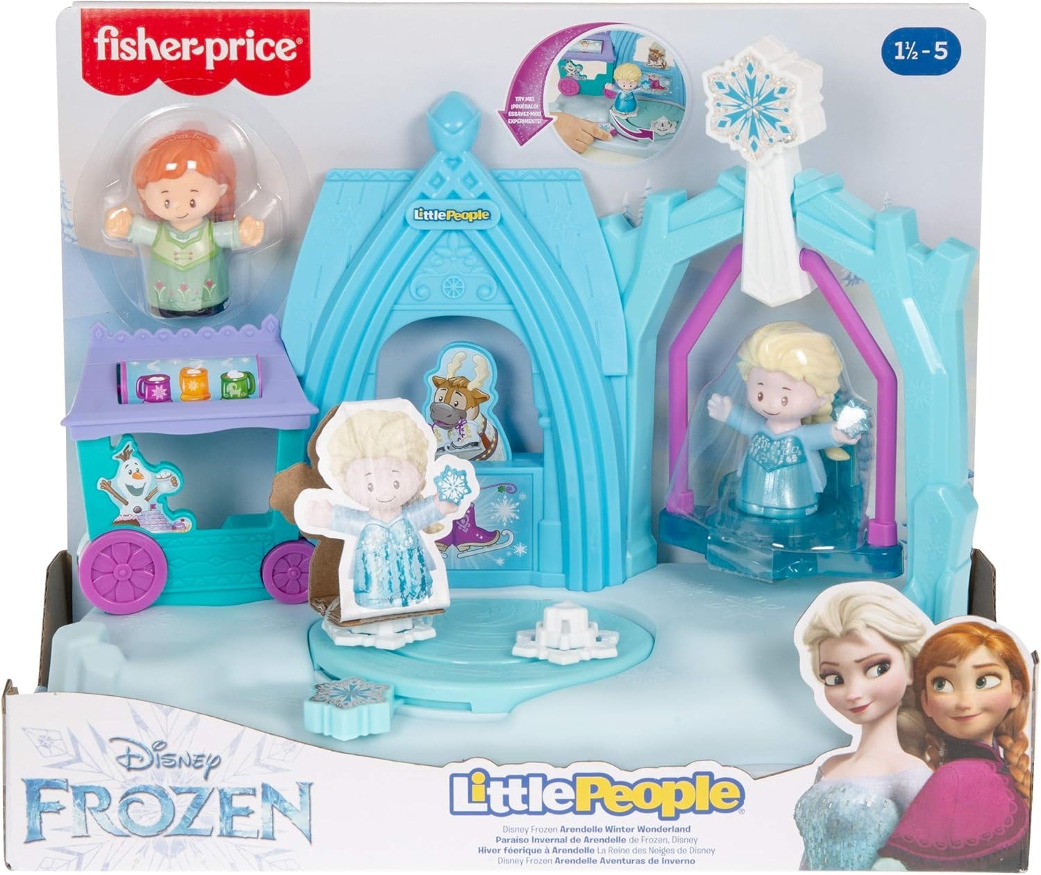 Fisher-Price Disney Frozen Arendelle Winter Wonderland by Little People, ice skating playset with Anna and Elsa figures for toddlers and preschool kids: Toys & Games