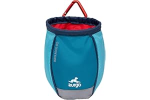 Kurgo Go Stuff It Dog Treat Bag, Training Treat Pouch Bag for Dogs, Treat Pouches for Pets, Hands-Free Pouch Waist, Reflective, Includes Carabiner (Coastal Blue)