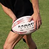 Ram Rugby Squad Trainer Rugby Ball Size 5 – Hand Stitched 3-Ply, 3D Grip view 5