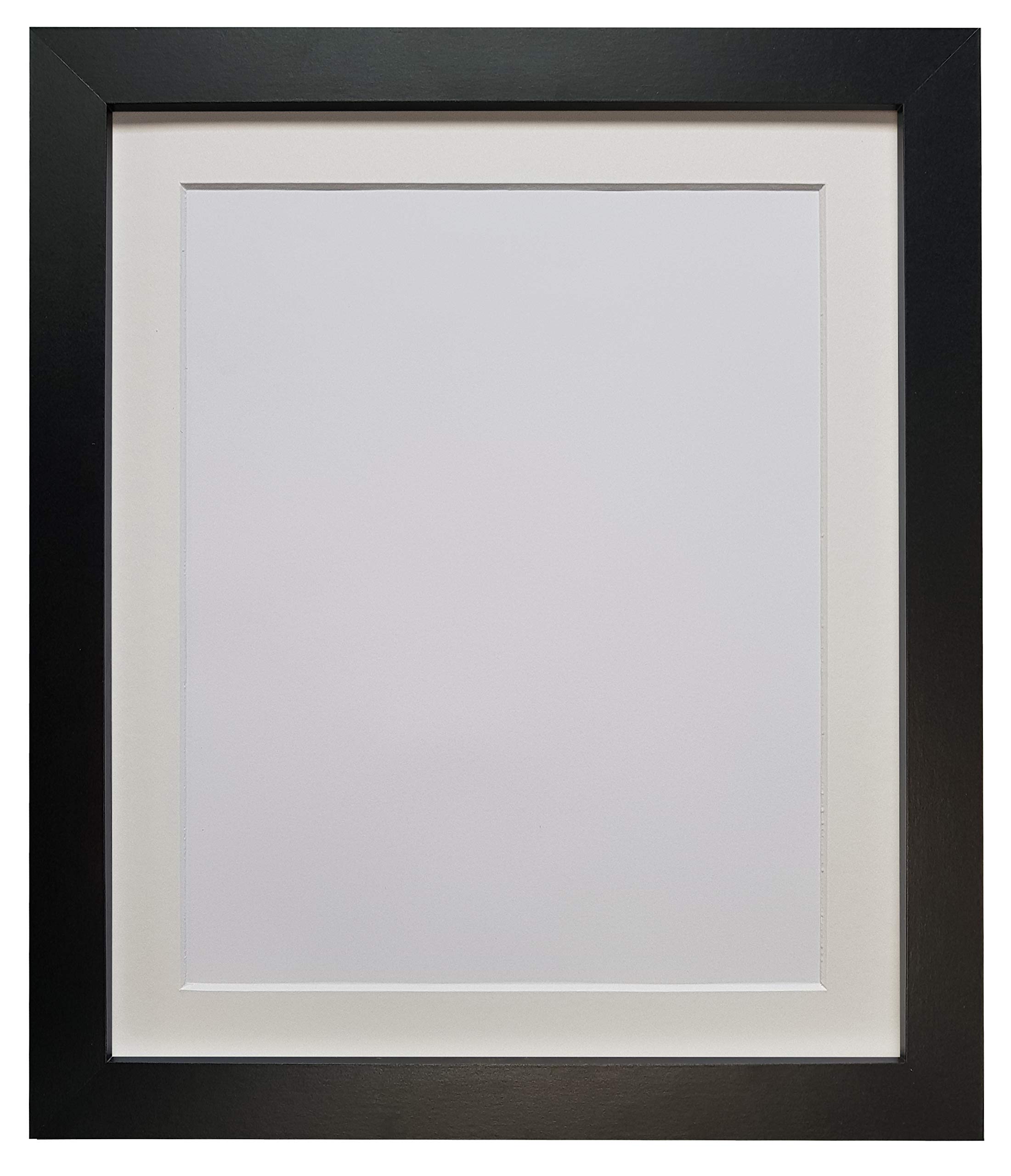 FRAMES BY POST 25mm wide H7 Black Picture Photo Frame with Ivory Mount 36"x24" for Pic Size 30"x20" (Plastic Glass) — image 1